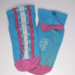 Worn Stained Blue Ankle Socks